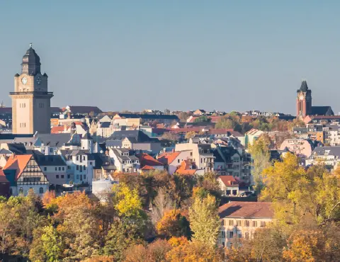 Skyline von Plauen, dem Amtssitz der Notariatsverwalterin Anna Roidl